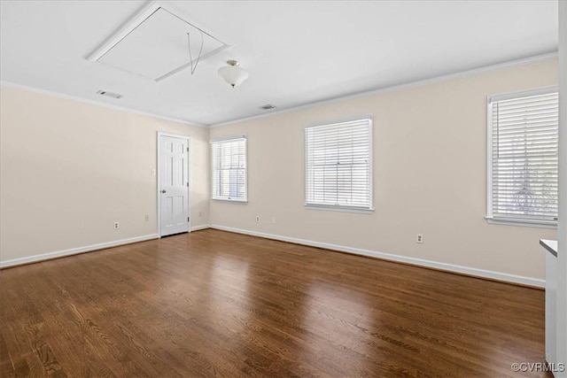 3000 W Riverside Ave, Hopewell, VA 23860 - unfurnished room featuring attic access, crown molding, and wood finished floors
