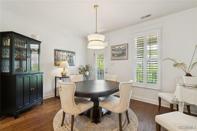 14424 Michaux Village Dr, Midlothian, VA 23113 - dining room with dark wood-style floors and baseboards