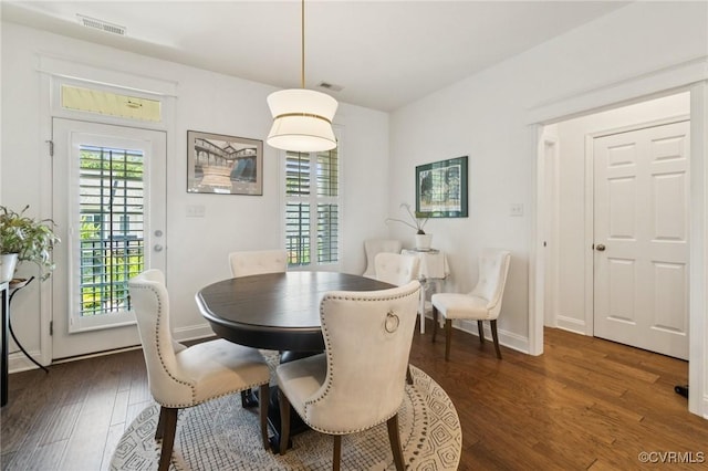 14424 Michaux Village Dr, Midlothian, VA 23113 - dining space with dark wood finished floors and baseboards