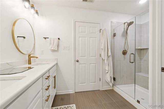 14424 Michaux Village Dr, Midlothian, VA 23113 - full bathroom with double vanity and a shower stall