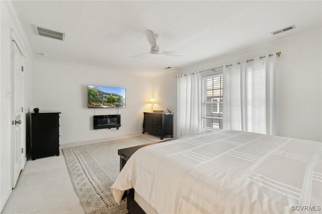 14424 Michaux Village Dr, Midlothian, VA 23113 - carpeted bedroom featuring ceiling fan and ornamental molding