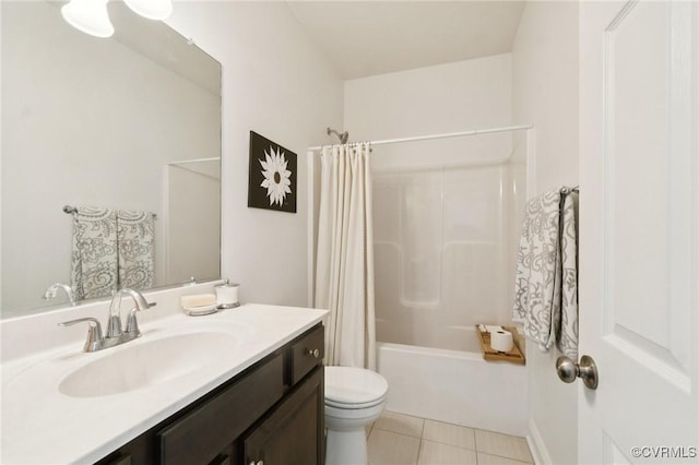 14424 Michaux Village Dr, Midlothian, VA 23113 - bathroom featuring vanity, tile patterned flooring, and shower / bath combo with shower curtain