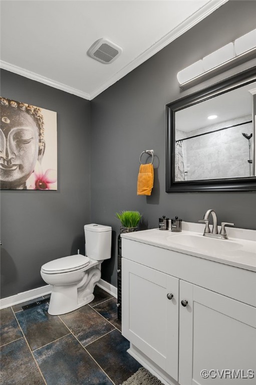 14210 Cherry St, Chester, VA 23831 - full bath featuring crown molding, vanity, and a shower