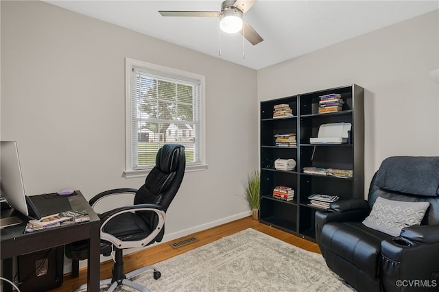 14210 Cherry St, Chester, VA 23831 - office space with wood finished floors and ceiling fan