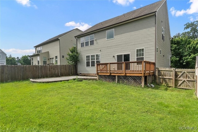 17412 Trevino Pkwy, Moseley, VA 23120 - back of property featuring a wooden deck, a patio, and a fenced backyard