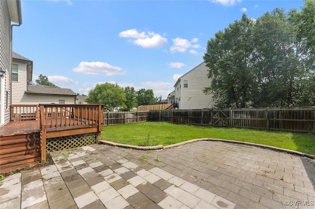17412 Trevino Pkwy, Moseley, VA 23120 - fenced backyard with a patio area and a deck