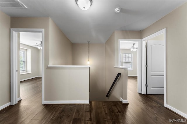 17412 Trevino Pkwy, Moseley, VA 23120 - hallway with an upstairs landing and dark wood finished floors