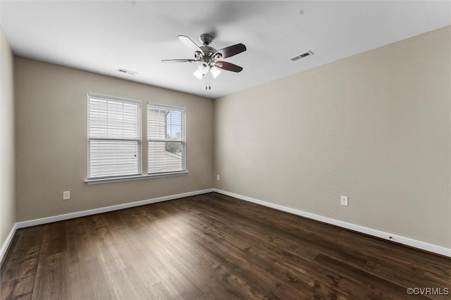 17412 Trevino Pkwy, Moseley, VA 23120 - unfurnished room with ceiling fan and dark wood-style flooring