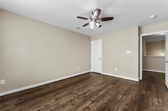 17412 Trevino Pkwy, Moseley, VA 23120 - unfurnished bedroom featuring dark wood-style flooring and ceiling fan