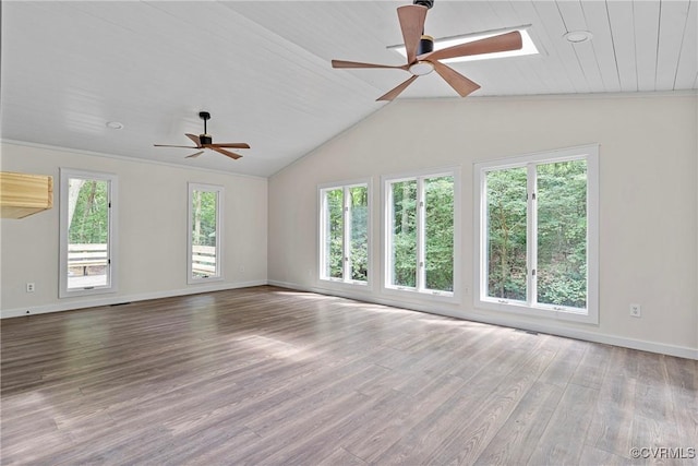 113 Rappa Run Rd, Topping, VA 23169 - unfurnished living room featuring ceiling fan, plenty of natural light, and vaulted ceiling