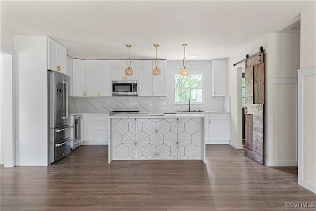 113 Rappa Run Rd, Topping, VA 23169 - kitchen with appliances with stainless steel finishes, dark wood-style flooring, and light countertops