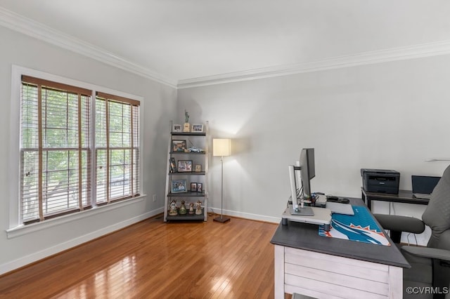 15585 Fox Cove Cir, Moseley, VA 23120 - office space featuring ornamental molding and wood finished floors