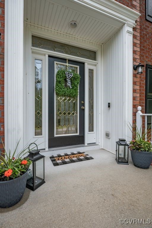 15585 Fox Cove Cir, Moseley, VA 23120 - doorway to property with brick siding