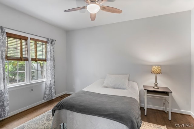15585 Fox Cove Cir, Moseley, VA 23120 - bedroom with wood finished floors and ceiling fan