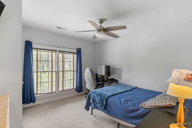 15585 Fox Cove Cir, Moseley, VA 23120 - bedroom with multiple windows, carpet flooring, and ceiling fan