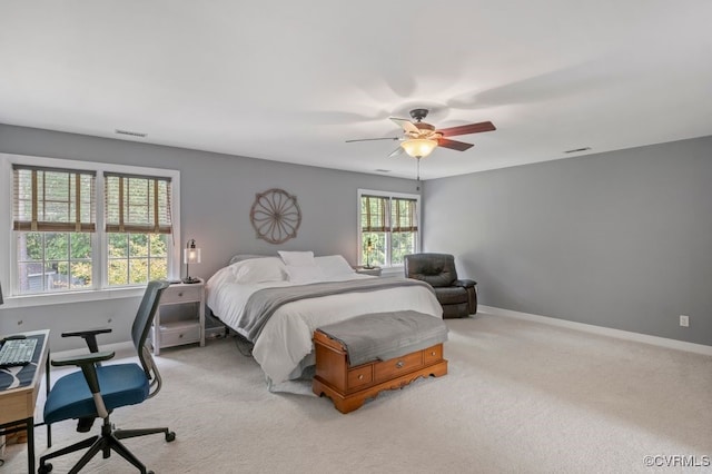 15585 Fox Cove Cir, Moseley, VA 23120 - bedroom featuring light colored carpet, an office area, and a ceiling fan