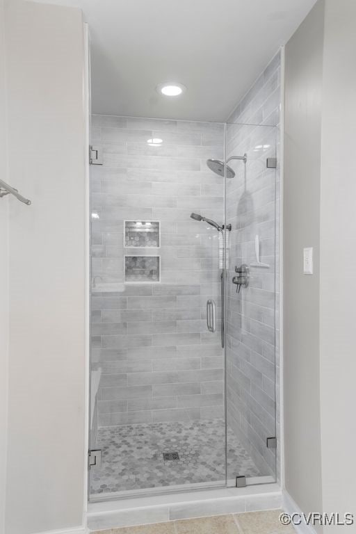 15585 Fox Cove Cir, Moseley, VA 23120 - bathroom with a shower stall and recessed lighting