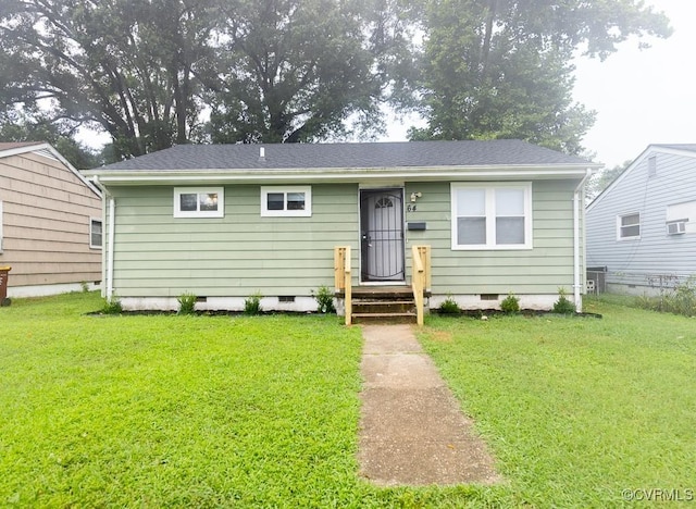 64 Gibbons Ave, Petersburg, VA 23803 - view of front of house featuring crawl space and a front lawn