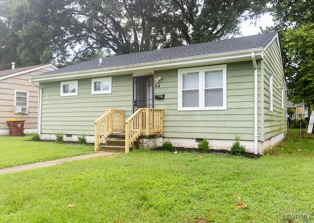 64 Gibbons Ave, Petersburg, VA 23803 - view of front of home featuring crawl space, a front yard, and cooling unit