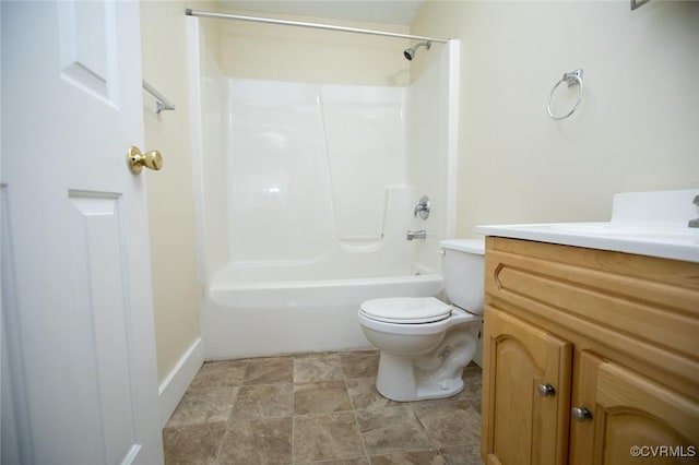 407 E 2nd St, Farmville, VA 23901 - full bath featuring vanity, shower / tub combination, and stone finish flooring