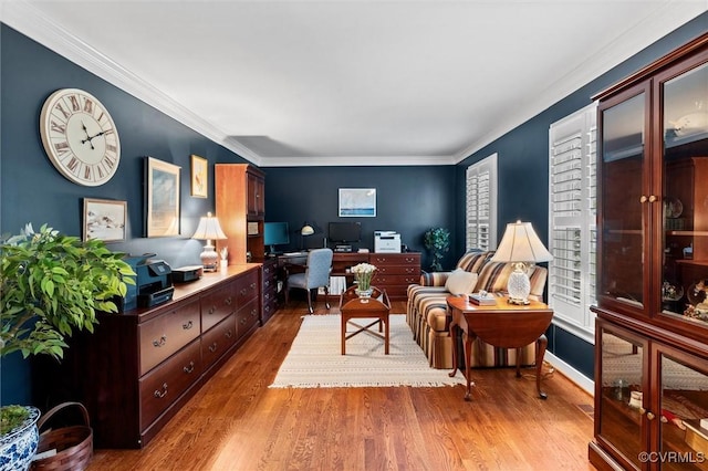 5911 Waters Edge Rd, Midlothian, VA 23112 - home office featuring wood finished floors and ornamental molding