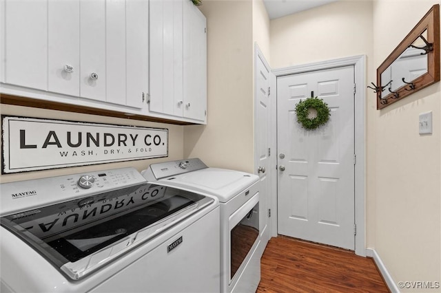 5911 Waters Edge Rd, Midlothian, VA 23112 - laundry area with cabinet space, washing machine and dryer, and wood finished floors