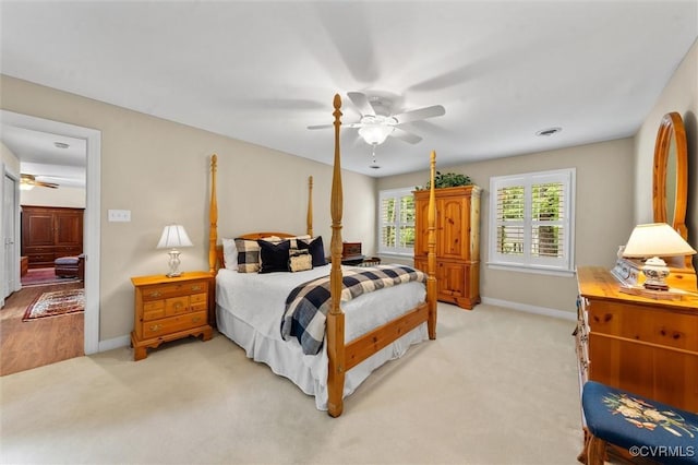 5911 Waters Edge Rd, Midlothian, VA 23112 - bedroom featuring light carpet and ceiling fan