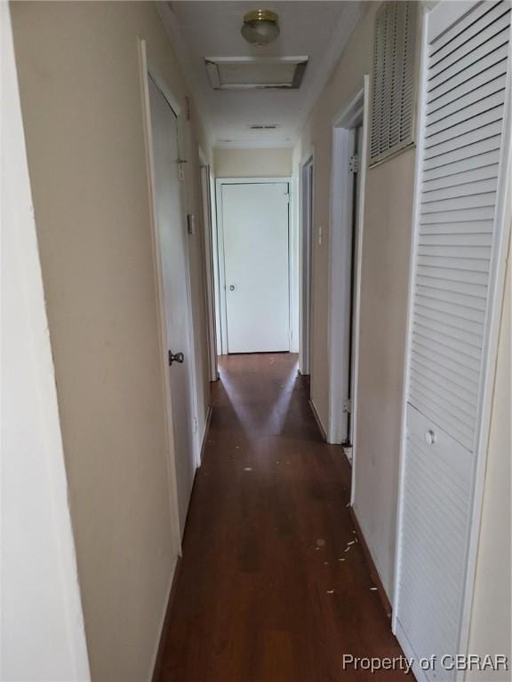527 Price St, Hampton, VA 23663 - hall featuring attic access and wood finished floors