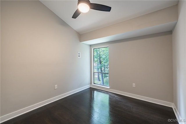 9312 Groundhog, Chesterfield, VA 23235 - unfurnished room featuring ceiling fan, dark wood finished floors, and vaulted ceiling