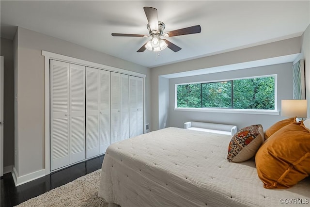 9312 Groundhog, Chesterfield, VA 23235 - bedroom with a closet, wood finished floors, and a ceiling fan