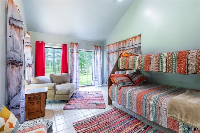 17009 Faithful Run, Montpelier, VA 23192 - tiled bedroom with vaulted ceiling and access to exterior