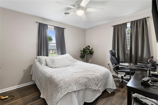 204 Prince Albert Ave, Colonial Heights, VA 23834 - bedroom with wood finished floors, a desk, and a ceiling fan