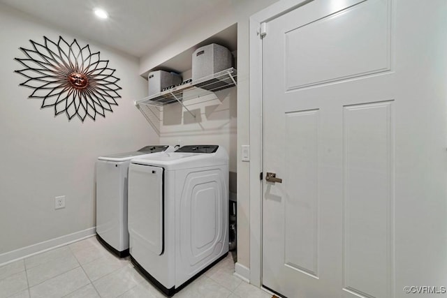 5812 Addison Gate Dr, North Chesterfield, VA 23234 - laundry area featuring washer and dryer and light tile patterned floors