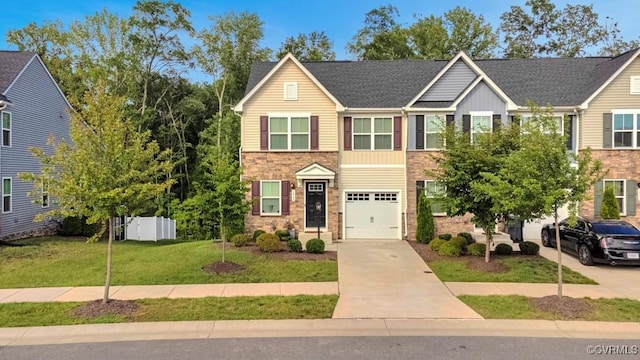5812 Addison Gate Dr, North Chesterfield, VA 23234 - traditional home with concrete driveway, stone siding, and an attached garage