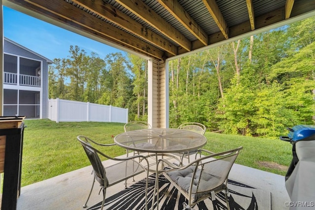 5812 Addison Gate Dr, North Chesterfield, VA 23234 - view of patio with outdoor dining area and view of scattered trees