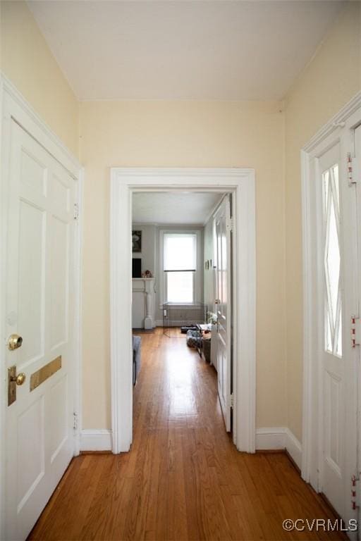 405 E 2nd St, Farmville, VA 23901 - corridor with baseboards and wood finished floors