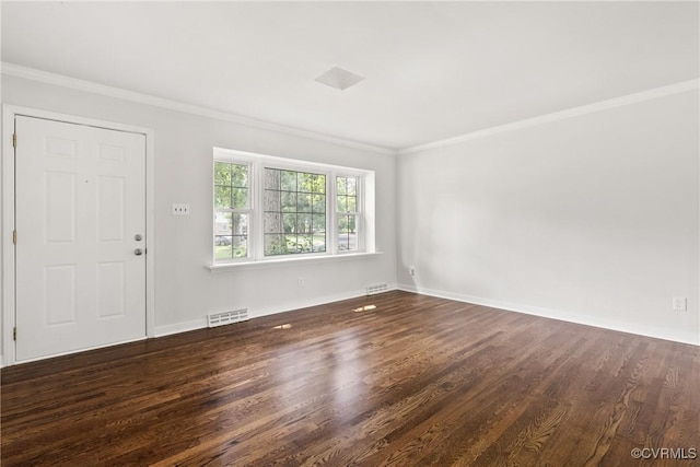 6437 Moon Ln, Chesterfield, VA 23234 - foyer entrance featuring ornamental molding and dark wood-style floors
