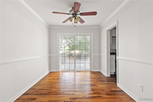 6437 Moon Ln, Chesterfield, VA 23234 - unfurnished room featuring wood finished floors, ornamental molding, and ceiling fan