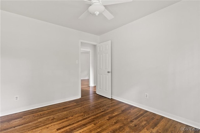 6437 Moon Ln, Chesterfield, VA 23234 - unfurnished room with dark wood finished floors and a ceiling fan