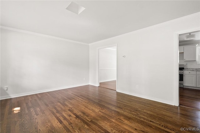 6437 Moon Ln, Chesterfield, VA 23234 - empty room featuring ornamental molding and dark wood finished floors