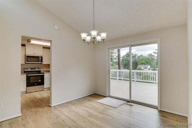 7 Cathy Dr, Newport News, VA 23608 - unfurnished dining area featuring a chandelier and light wood-style flooring