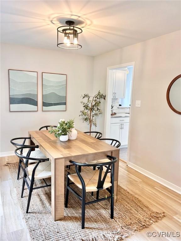 11809 Park Forest Ct, Henrico, VA 23059 - dining space with light wood-type flooring and baseboards