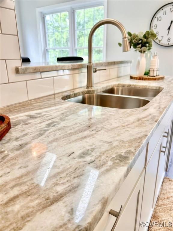 11809 Park Forest Ct, Henrico, VA 23059 - kitchen view of light stone countertops and white cabinets