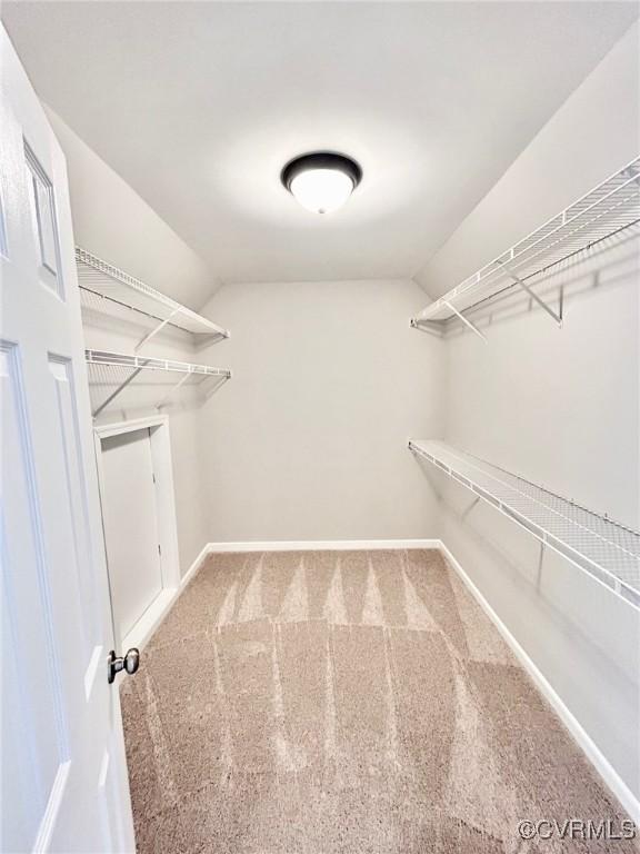 11809 Park Forest Ct, Henrico, VA 23059 - spacious closet featuring carpet floors and vaulted ceiling