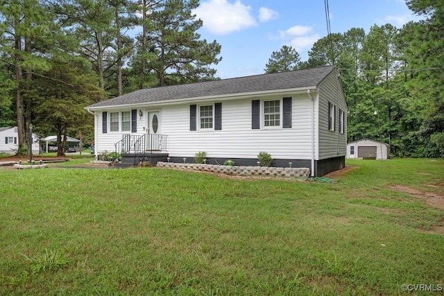 15116 Boydton Plank Rd, Dinwiddie, VA 23841 - view of front of house with a front yard and crawl space