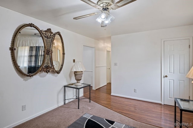 15116 Boydton Plank Rd, Dinwiddie, VA 23841 - living area featuring a ceiling fan, carpet, and wood finished floors