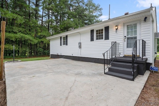 15116 Boydton Plank Rd, Dinwiddie, VA 23841 - rear view of house featuring crawl space and a patio area