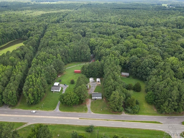 15116 Boydton Plank Rd, Dinwiddie, VA 23841 - aerial view of property and surrounding area with a heavily wooded area