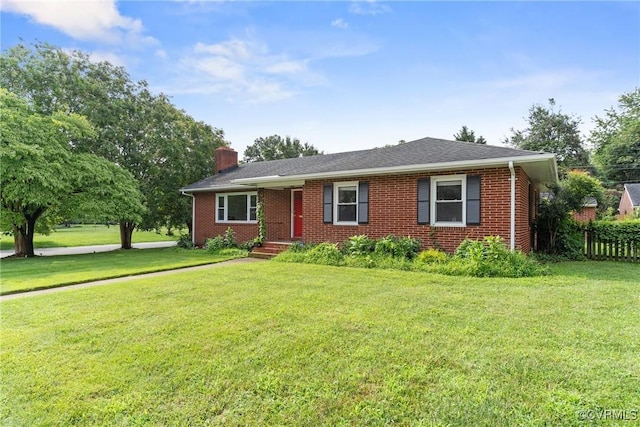 2301 Essex Rd, Henrico, VA 23228 - ranch-style home with a chimney and brick siding