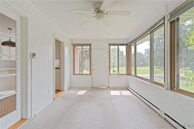 2301 Essex Rd, Henrico, VA 23228 - unfurnished sunroom featuring a baseboard radiator and carpet floors